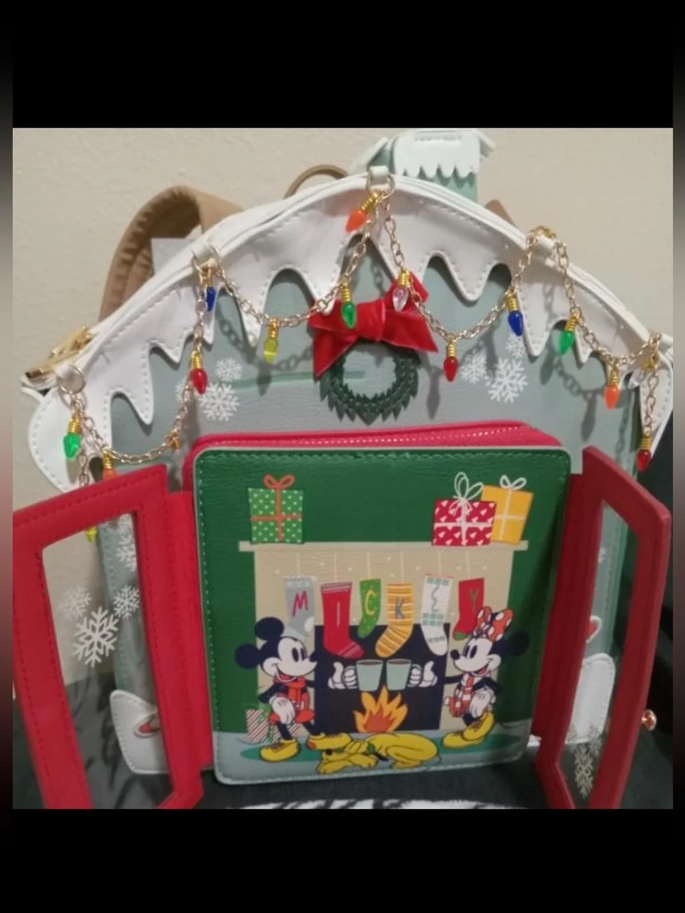 Mickey Mouse & Friends Ski House backpack.